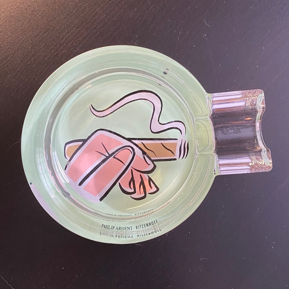 Ritzenhoff crystal cigar ashtray by Philip Argent